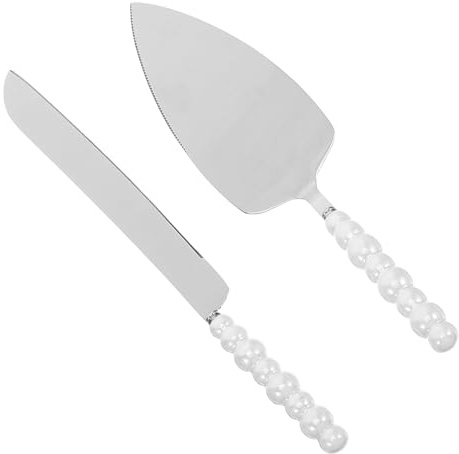 OFFSCH Espátula para Servir Tartas Mango de Cerámica Perlada Cuchilla Dentada de Acero Inoxidable Utensilio Multiusos para Cortar y Servir Pasteles Pizzas y Postres Celebraciones