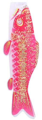 TOYANDONA Manica a Vento Giapponese a Forma di Pesce Carpa 70 Cm per Decorazioni Esterno e Interno, Bandiera da Appendere in Materiale Satinato Resistente a Sbiadimento e Umidità,