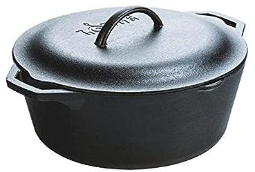 Lodge 6.62 litre / 7 quart Pre-Seasoned Cast Iron Dutch Oven (with Loop Handles)