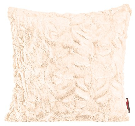 MAGMA Fluffy Kissenhülle ca. 50x50 cm kuschelweicher Kissenbezug Dekokissen in Felloptik Farbe: Beige