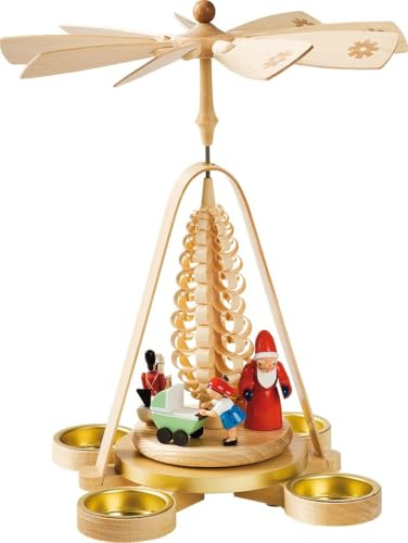 Weihnachtspyramide Erzgebirge Richard Glässer Seiffen Pyramide Bescherung für Teelichte, 16687