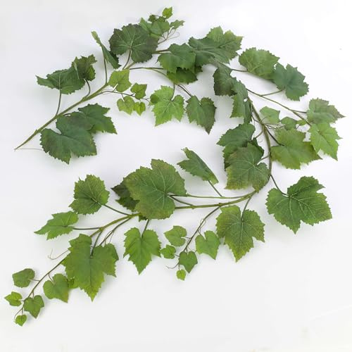 artplants.de Guirlande de Feuilles de Vigne Artificielle ATHINA, 180cm | 62 Feuilles, Vert - Feuillage Artificiel - Guirlande Verte Artificielle