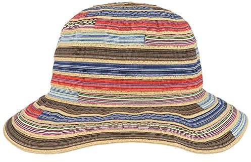 Lipodo Happy Schlapphut Damen Hut mit Papierstroh Stretchfutterband Knautschbarer Sonnenhut Strandhut Flapper Frühjahr/Sommer beige One Size