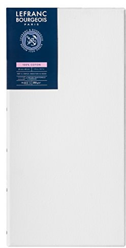 Lefranc Bourgeois 111132 Keilrahmen Serie - Klassisch, 100 % Baumwolle, 350g/m², Archivqualität, säurefrei für erhöhte Haltbarkeit, grundiert - 20x40cm