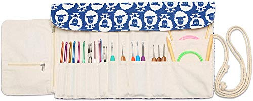 Teamoy Rollentasche für Zubehör von Häkelhaken, Passend für 11 Zoll, Schaf | Tasche für Häkelnadeln stricknade, Bambus Nadel,Häkelnadel und Rundstricknadeln (Nur Tasche)