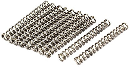 sourcing map Ressort de Compression 1mmx6mmx50mm 304 Acier Inoxydable Argenté 10pcs