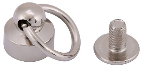 20 Stück Nieten Befestigungselemente, Schnuller Form Pull Ring Nieten Nieten mit Schrauben für DIY Leder Tasche Gürtel Handwerk Reparatur Ersatz Dekorationsset 8 mm (Silber)