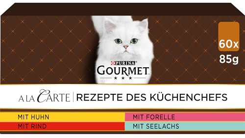 Gourmet A la Carte Katzenfutter nass, Sorten-Mix, 60er Pack (60 x 85g)