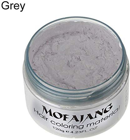 Gemini_mall Haarfarbe Wachs, temporäre Frisur Creme Haar Pomaden, natürliche Frisur Wachs für Party, Cosplay, Halloween, Datum Grau