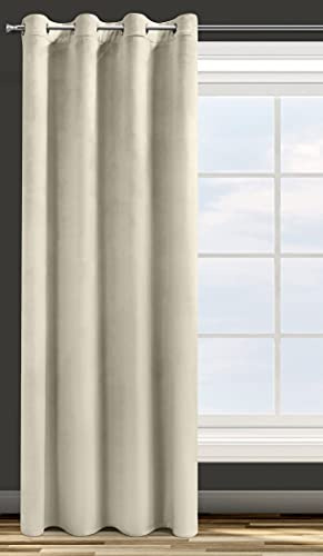 Eurofirany ROSA Tenda in Velluto con Occhielli - 1 Unità, Soffice, Pannello, Drappo Classico, Glamour, Elegante, Soggiorno, Camera da Letto, 290 g/m2, 140x250 cm, Beige