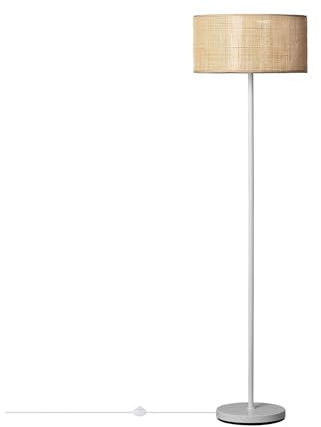 LEDKIA Stehlampe Rattan und Metall Baracoa Weiß
