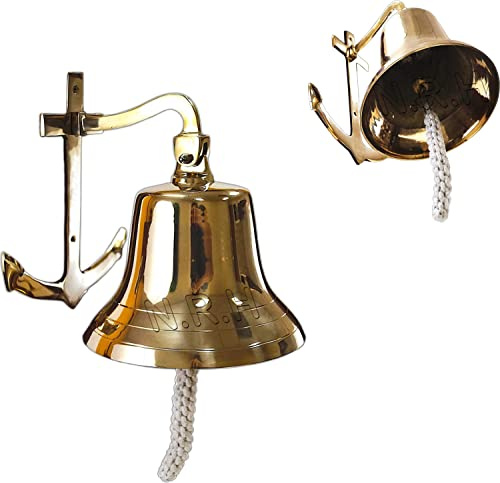 Campana de latón Campana de Pared Pulida de latón Pesado, Campana de Ancla marítima decoración del hogar