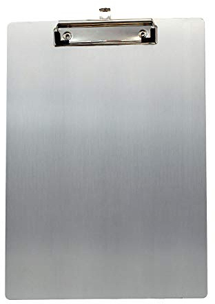 TUKA 1x A4 Porte-bloc en Aluminium, avec Pince, Haute Résistant Planchettes en Aluminium de Haute Qualité, Idéal pour le Travail Quotidien, Clip Planches 1er Pack en Couleur Grise, TKD8025-grey-1x