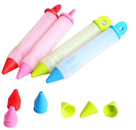 4 Pièces Stylo À Crème Pour Gâteau Seringue À Gâteau Silicone Seringue À Glaçage Stylo Décoration Biscuits Décoration Stylo Glaçage Stylo De Décoration Glaçage Pour Écrire Et Décorer La Nourriture