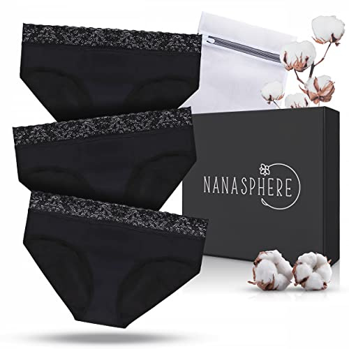 Culotte Menstruelle Flux Abondant Pack de 3 Haute Absorption Coton Biologique Protection Nuit sans Fuite Adolescente Femme + Pochette