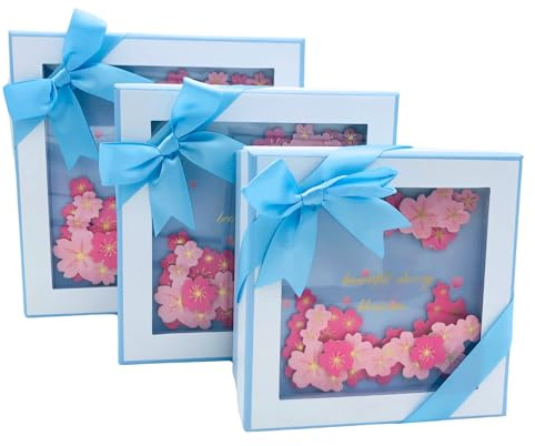 Geschenkkiste, Geschenkbox Mit Deckel, Gift Box, Geschenkboxen, Geschenkbox Blau - Verpackungsbox geeignet für Blumen, Geschenke aller Art, für Verliebte, Kinder, Senioren, Freunde (blau)