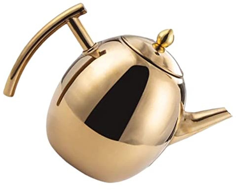 Housoutil Stainless Steel Coffee Pot Small Tea Pot Strainer for Home Office Portable Use in Tearoom Supplies