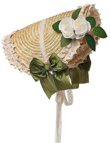 COSDREAMER Mädchen Damen Viktorianische Motorhaube Tee Party Hüte Blumen Strohhut