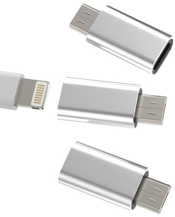 Lightning Mutter auf Micro USB Männlich Adapter(3 Pack) iPhone Ladegerät to Android Klinke Ladekabel Stecker Set Netzteil Charger Kabel Zubehör kompatibel für Samsung Huawei Xiaomi Galaxy L