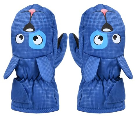 Volumoon Moufle Ski Enfant, Gants Neige Imperméables Chauds Épais, Gants Hiver, Mitaines pour Garçons et Filles 3-6 Ans, Activités de Plein Air