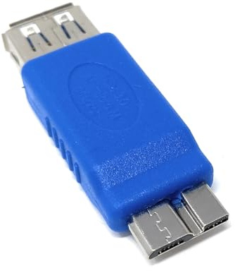 DRUT 1pcs Micro B Male 10 pin to USB 3.0 A SuperSpeed Female Socket Cable Adapter (Blue)
