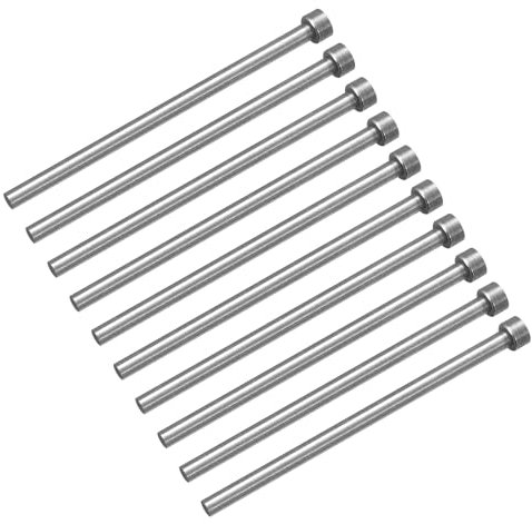 QUARKZMAN 10 Piezas de Pasadores Expulsores Rectos, 5mm (13/64) de diámetro. Punta Redonda de Acero 65Mn, 100mm (4) de largo para Mantenimiento Mecánico
