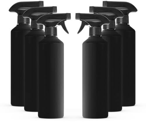 McKLords Leere Kunststoff-Wassersprühflaschen zur Reinigung, 500 ml, leere Sprühflaschen mit Handauslöser, für Gartenarbeit und Hausreinigung, robust, industriell, nachfüllbar, 6 Stück