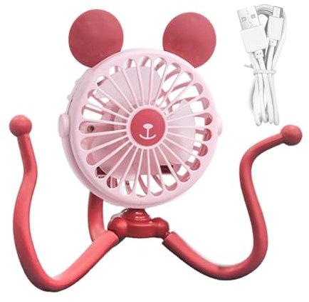 Ventilador De Pulpo Para Cochecito,Ventilador De Cochecito Portátil, Ventilador de barra con mango de carrito eléctrico Octopus, Ventilador de carro con Clip y trípode Flexible eléctrico portátil sile