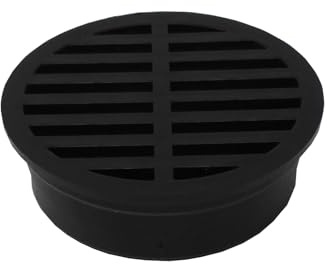 4 Outdoor Round Flat Drain Grate Cover (1, Black)
