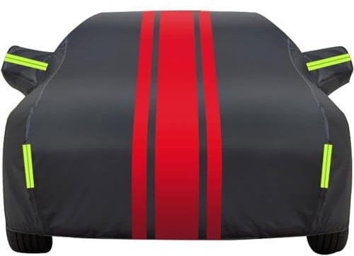 NFAHBAQA Autoabdeckung Vollgarage für X1 X3 X7 X5 X6 1 3 5 6 Series Z4 7 M Series, Atmungsaktive PKW-Abdeckung für Sonne Staub Schutz, Auto Ganzgarage Abdeckplane,C/Black/Red