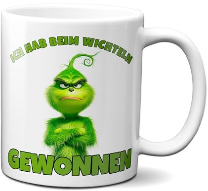 TassenKing Grinch Tasse Anti Wichteln Weihnachten Spruch Ironie Sarkasmus lustige Weihnachtsbecher Geschenke für Weihnachtsmuffel