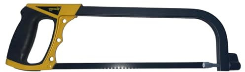 Scie à archet professionnelle de 300 mm avec poignée caoutchoutée | Arc de scie, outil manuel pour coupe précise du métal, du bois et des plastiques | Idéal pour ateliers et utilisation