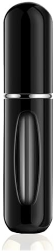 The Miss Chic Portable Perfume Atomiser Spray Bottle - Leak-Proof Mini Travel Bottle for Men & Women, Aluminum, Easy to Refill, No Leakage, Perfect for Purse, Pocket, and Handbag (Black)