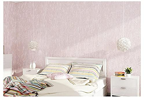 IHFMPFKJ Tapete Rosa Tapete für Schlafzimmer Erwachsene, 3D-Tapete für Wohnzimmer Moderne minimalistische Vliestapete Geprägte Tapetenrolle Kindertapete Jungen Mädchen