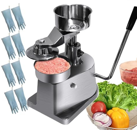 XHSMYXGS Hamburger/Meat Patty Maker, Pressa Manuale per Formaggio con processore di Carne, Strumento per pressa per Hamburger in Acciaio Inossidabile per Snack Bar, Negozio di tè, Food Court (13cm)