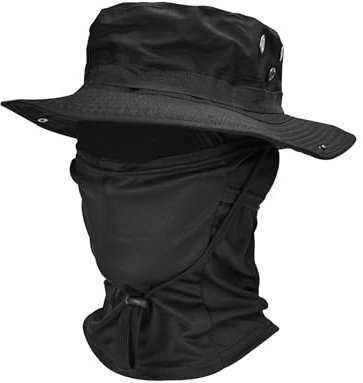 FOSDICK Sonnenhut Herren, Wanderhut Herren, Outdoor Fischerhut Herren, Sonnenschutz Hut mit Kinnriemen, Anglerhut mit Sturmhaube Sommer, Bucket Hat für Strand, Reisen, Golf, Jagd, Angeln, Wandern
