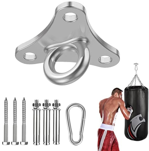 PTHDEW Crochet de plafond pour charge lourde, M8, fauteuil suspendu, crochet de balançoire en acier inoxydable 304, support de plafond, crochet pour hamac, crochet mural pour poutres en bois, salle de