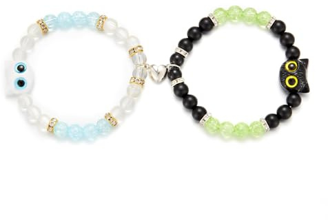 BelleFlair Drachen Braccialetti dell'amicizia e braccialetti di coppia, braccialetti abbinati per coppie, migliori amici, articoli di anime come regali BFF per 2, gioielli per donne fan