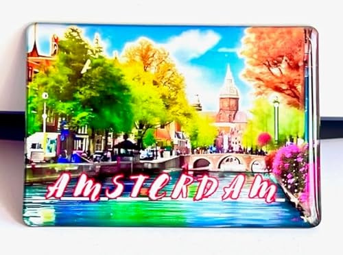 City Amsterdam , Amsterdam Souvenir , Amsterdam Kühlschrankmagnet, Reiseandenken aus Amsterdam , Geschenkartikel für Amsterdam Reisende , Niederlande ,Amsterdam fridge magnet 0408