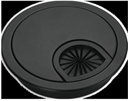 Pasacables de Escritorio Redondo 2 Tapas for Orificios de Cables 60 mm, aleación Zinc, Mesa Redonda, Puerto Salida, Escritorio computadora, Soporte, Caja herrajes Muebles(Black)