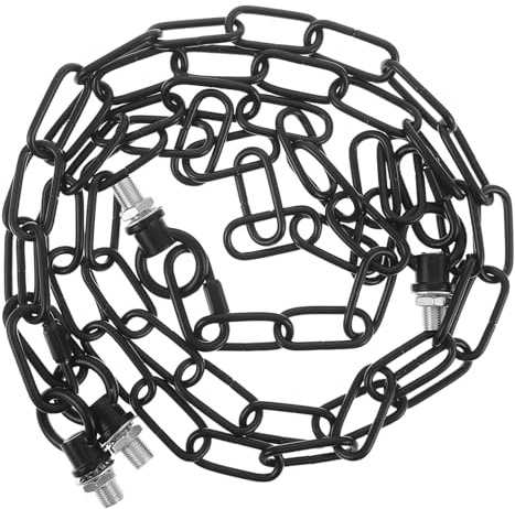 Homoyoyo Cadenas de Metal para Puente de Jardín 35X09 M Kit 2 Juegos 2 Cierres de 4 MM 2 Anillos Colgantes de 29 MM y Tornillos Huecos Negro para Colgar Plantas y Faroles Exteriores