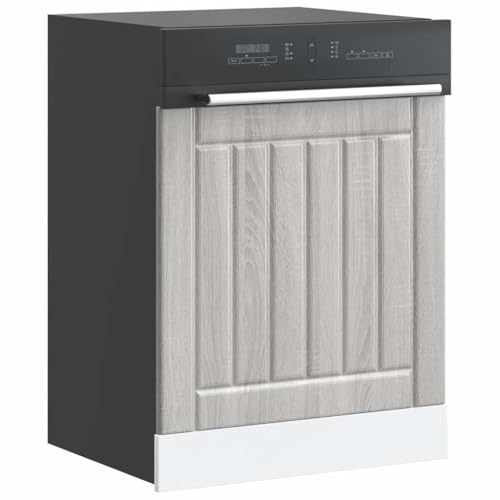Zeehear Lucca - Panneau de lave-vaisselle - En bois Sonoma - Gris - 60 x 1,5 x 67 cm - Panneau d'armoire de cuisine robuste - Résistant à l'humidité - Facile d'entretien - Protège le lave-vaisselle