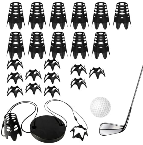 Generico Kit de tacos de golf para palos de simulador con cuerda | para entrenamiento de alfombrillas de golpeo | Tees para alfombrillas de golf interiores – alta resistencia – altura