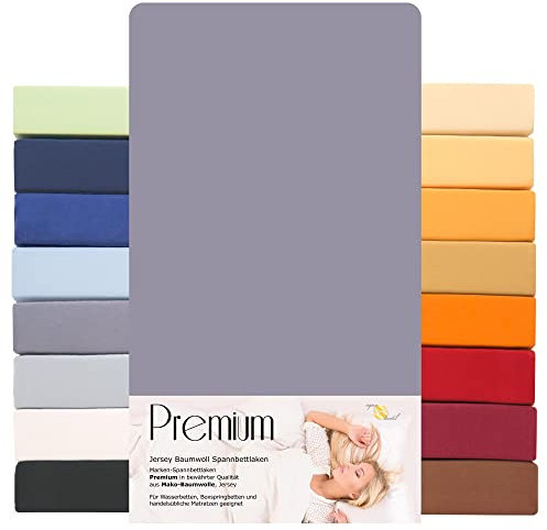 aqua-textil Premium Spannbettlaken 180x200-200x220 cm dunkel grau Baumwolle Bettlaken Betttuch Elastan Spannbetttuch