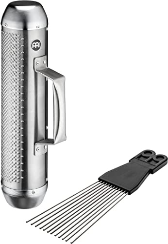 Meinl Percussion Merengue Güira Shaker - Schrapinstrument mit Rasselfüllung - Mit Griff - Inklusive Kratzer - Stahl, Silber (MGUS1)