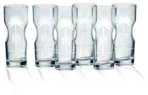 Afri-Cola Exclusive-Tumbler 0,2l Contour Glas Gläser Set - 6x Gläser 0,2l geeicht Kult Cola Longdrinkglas Designglas Palmenlogo Softdrinkglas Bar