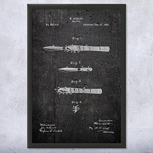 Framed Scalpel Print, Surgeon Gift, Medical Decor, Doctors Office Art, Nurse Gift, Medical School Art, Scalpel Wall Art Dark Concrete (11x14)