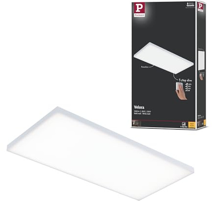 Paulmann 79823 LED Panel Velora eckig incl. 1x26 Watt 3-Step-Dim dimmbar Deckenlampe Weiß matt Lichtpanel Metall Deckenlicht 3000 K