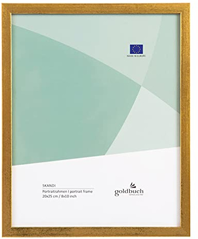 goldbuch Skandi 20 x 25 cm, Singola in Vero Ritratti da posizionare, Legno con Supporto a Parete, Cornice portafoto Dorata, Gold