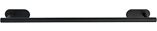 WENKO Turbo-Loc Badetuchstange Orea Black Matt, Befestigen ohne Bohren, Lange Handtuchstange mit viel Platz für Badetuch & Handtücher, hochwertiger rostfreier Edelstahl, Schwarz matt, 60 x 4,5 x 7 cm